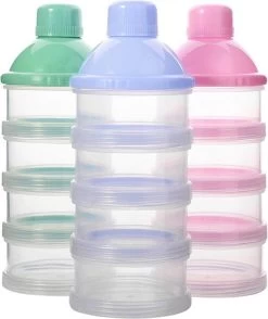 Merkloos Melkpoeder Doseerdoosje - Set Van 2 - BPA Vrij - Roze - 4 Lagen -Melkpoeder Toren - Babypoeder Bewaarbakje - Reisbox - Dispenser - Poedertoren -Babyproducten 1009x1200 11