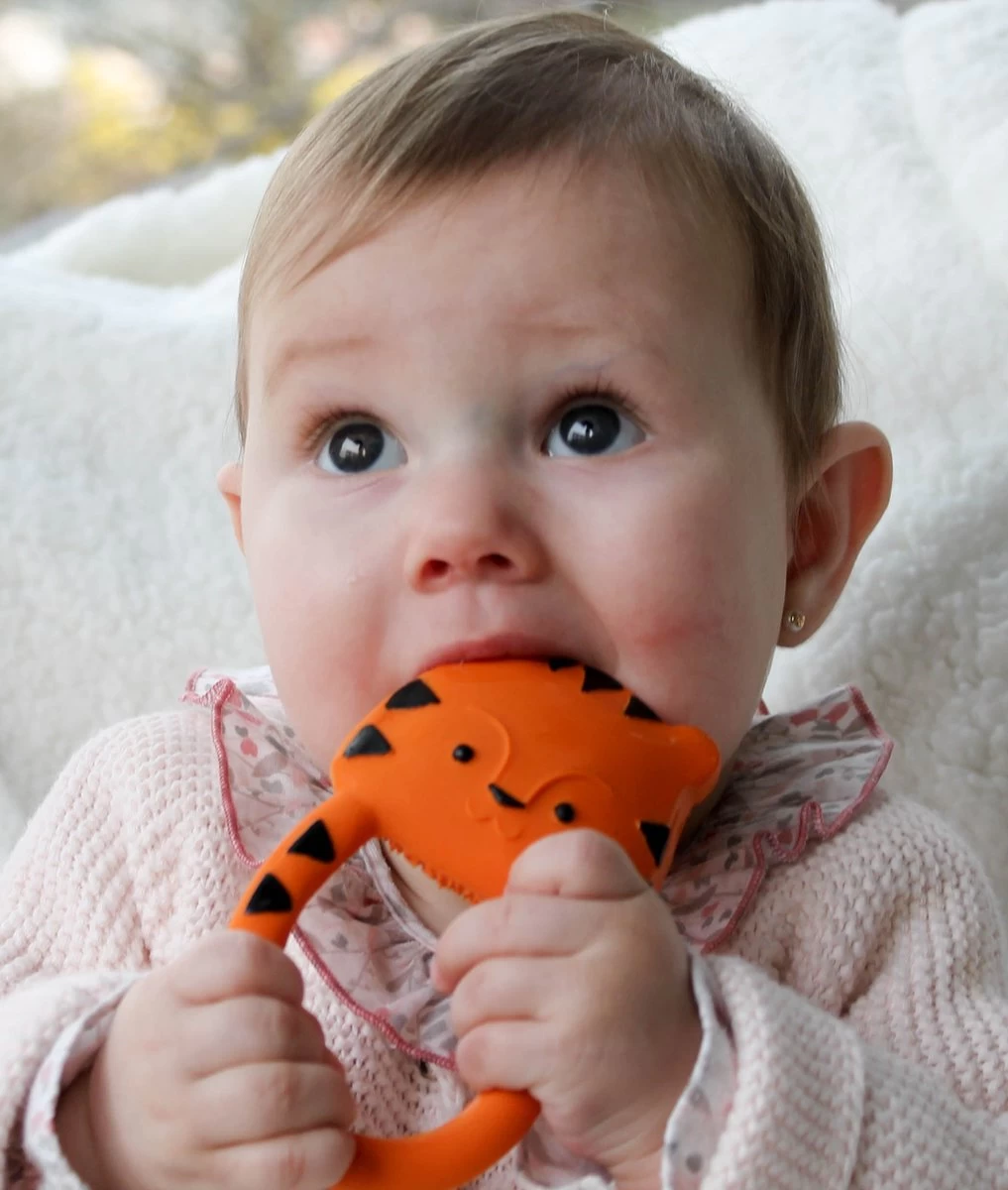 Lanco Rubberen Bijtring - Nalu De Tijger - Oranje 4 Lanco Rubberen Bijtring - Nalu De Tijger - Oranje - Afbeelding 2