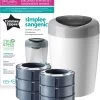 Tommee Tippee Simplee Sangenic Luieremmer, Milieuvriendelijker Systeem, Inclusief 6 Navulcassettes Met Duurzaam Geproduceerde Antibacteriële GREENFILM, Grijs -Babyproducten 1021x1200 11