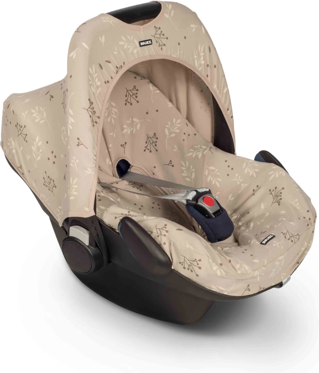 Dooky Seat Cover 0+ Autostoelhoes - Romantic Leaves Beige 4 Dooky Seat Cover 0+ Autostoelhoes - Romantic Leaves Beige - Afbeelding 2