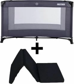 Cabino Campingbedje / Reisbed Set Inclusief Comfortabel Matras 60x120cm Grijs