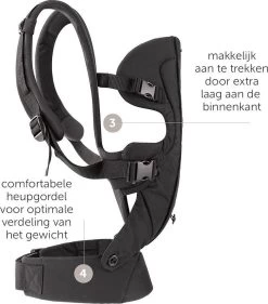 Fillikid Draagzak/Doek - 4 In 1 Ergonomische Buikdrager En Rugdrager - Zwart -Babyproducten 1055x1200 6