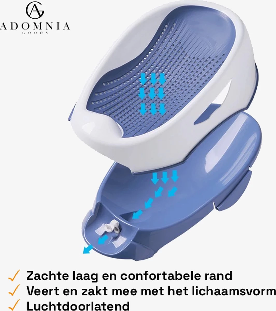 AdomniaGoods - Baby Bad - Pas Geboren Babybadje - Blauw 5 AdomniaGoods - Baby Bad - Pas Geboren Babybadje - Blauw - Afbeelding 3