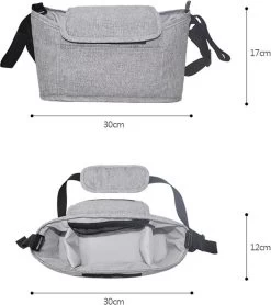 3 In 1 Kinderwagen Tas Universele Wandelwagen | Luiertas Draagtas Reistas Met Fles En Bekerhouder | - Zwart -Babyproducten 1066x1200 1