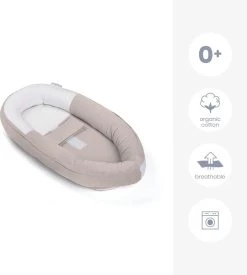 Doomoo Cocoon - Babynestje - Organisch Katoen - 74 X 46 Cm - Tetra Jersey Sand -Babyproducten 1078x1200