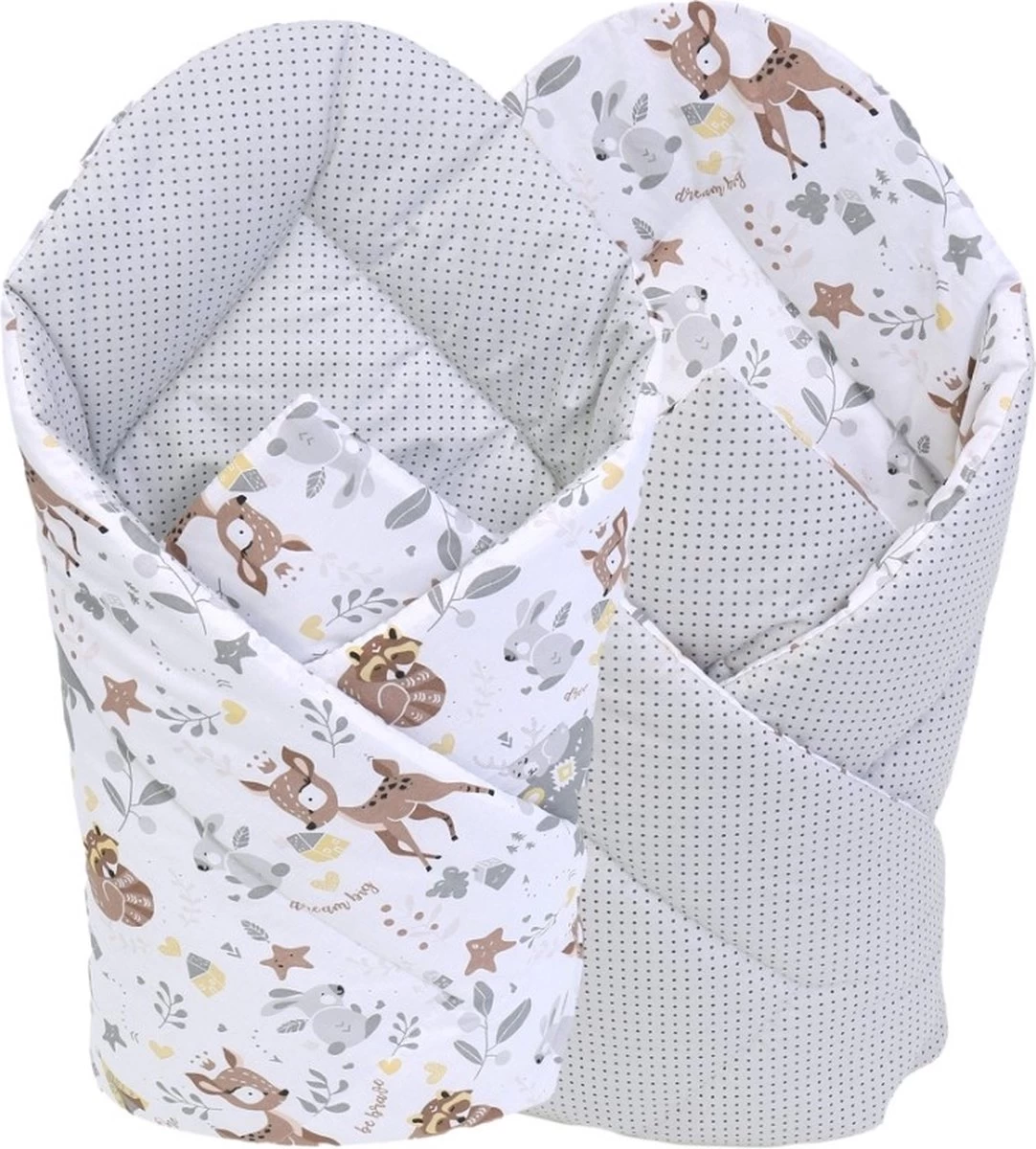 Babynestje Set Pasgeborenen - Knuffelnest Baby Nestje Bed Set 7-delig - Baby Cocon- Herten Vrienden- ÖKO-TEX Normen 7 Babynestje Set Pasgeborenen - Knuffelnest Baby Nestje Bed Set 7-delig - Baby Cocon- Herten Vrienden- ÖKO-TEX Normen - Afbeelding 5