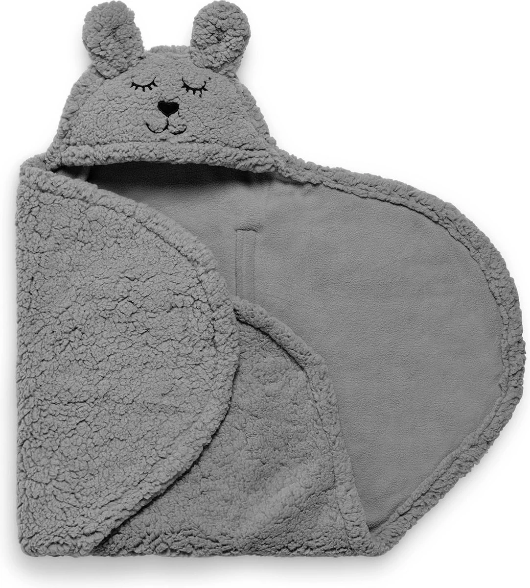 Jollein Wikkeldeken Bunny 100x105cm - Storm Grey 8 Jollein Wikkeldeken Bunny 100x105cm - Storm Grey - Afbeelding 6