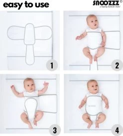 Snoozzz Slaapwikkel Regular - Baby Slaaphulp - Voorkomt Voorkeurshouding - Geschikt Voor Wieg En Ledikant - 0+ Maanden - Wit/Grijs - 180 X 50 Cm -Babyproducten 1087x1200 6