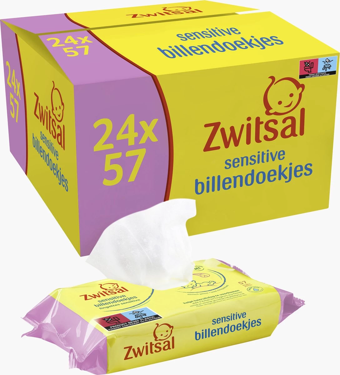 Zwitsal Baby Sensitive Billendoekjes Alcoholvrij - 1368 Doekjes - Voordeelverpakking 3 Zwitsal Baby Sensitive Billendoekjes Alcoholvrij - 1368 Doekjes - Voordeelverpakking