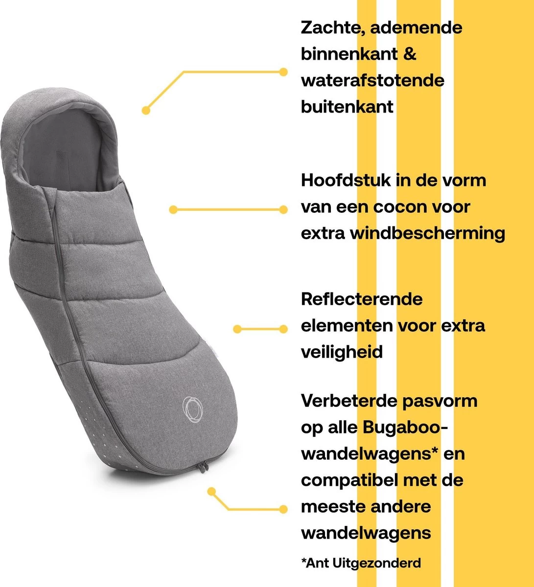Bugaboo Voetenzak Grey Melange 6 Bugaboo Voetenzak Grey Melange - Afbeelding 4