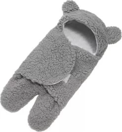 BonBini´s Teddy Bear Wikkeldeken Newborn - Zachte Donkergrijze Teddy Beer Inbakerdoek Newborn Baby - 0-3 Maanden - Donkergrijs 58cm -Babyproducten 1111x1200 4