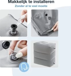 Merkloos Vliegtuigbedje - Opblaasbare Voetensteun - Reiskussen Vliegtuig - 3 Standen -Babyproducten 1119x1200 1