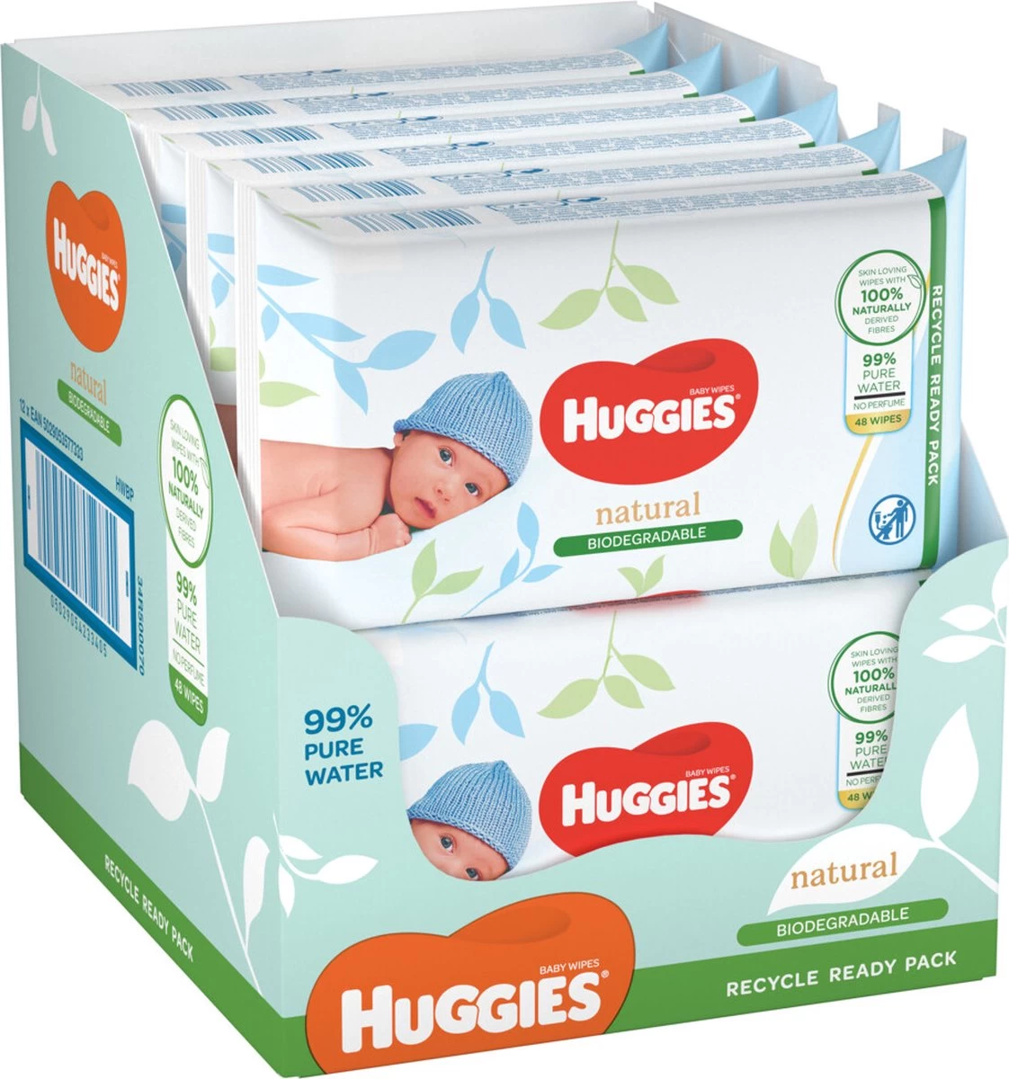 Huggies Billendoekjes - 100% Plasticvrij - Biologisch Afbreekbaar - 12 X 48 Stuks - 576 Doekjes 9 Huggies Billendoekjes - 100% Plasticvrij - Biologisch Afbreekbaar - 12 X 48 Stuks - 576 Doekjes - Afbeelding 7