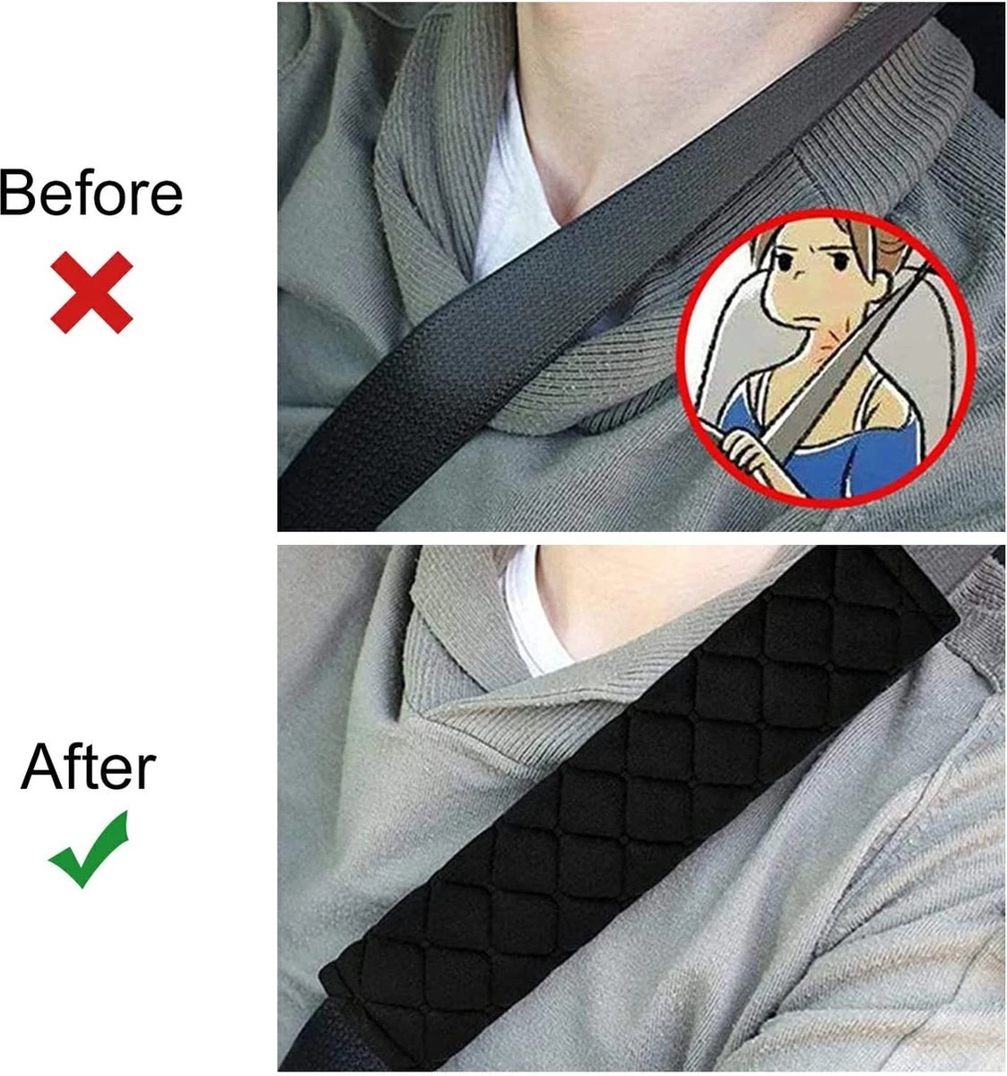 BOTC Gordelhoezen - Schouderhoezen - Gordelkussen - Auto Gordel Beschermer - 2 Stuks Gordelbeschermer - Universele Autogordel Cover 7 BOTC Gordelhoezen - Schouderhoezen - Gordelkussen - Auto Gordel Beschermer - 2 Stuks Gordelbeschermer - Universele Autogordel Cover - Afbeelding 5