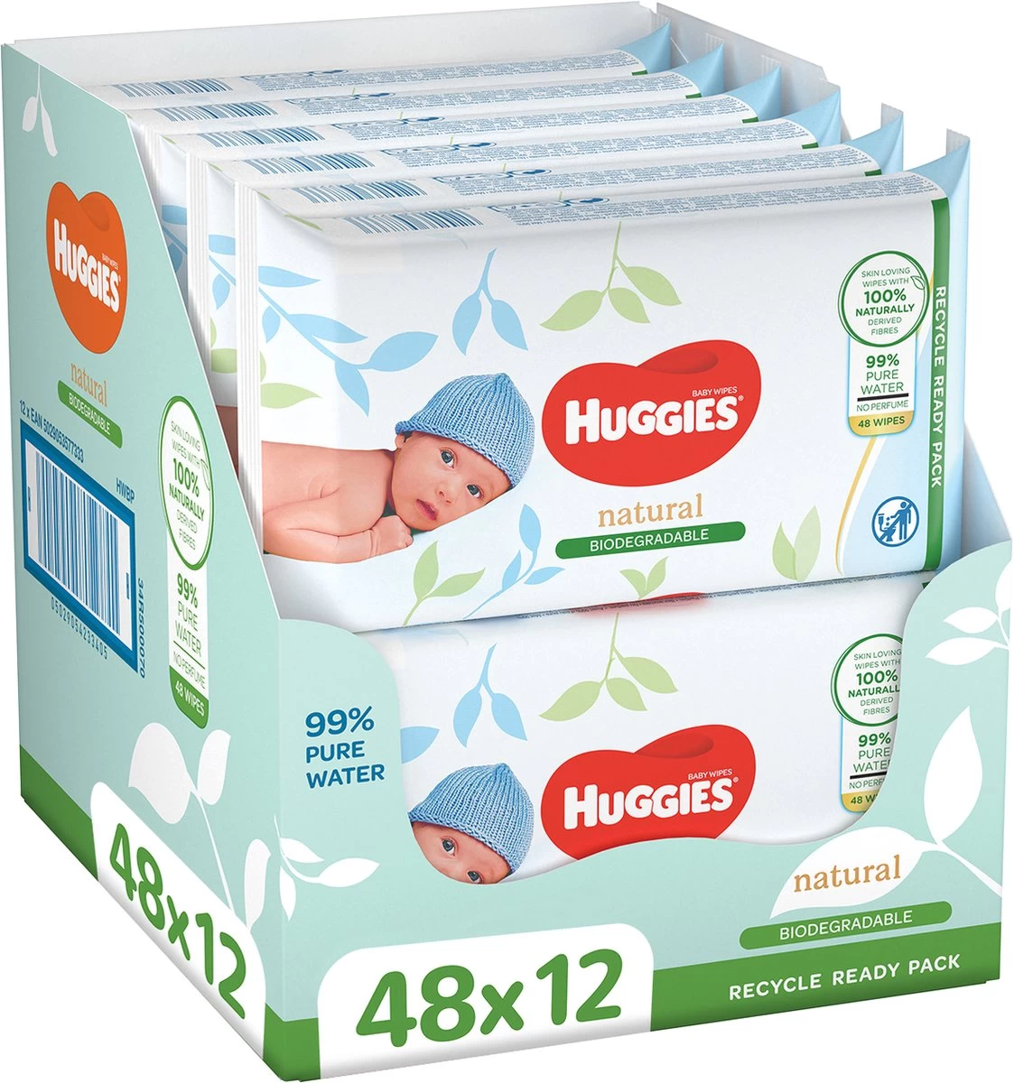 Huggies Billendoekjes - 100% Plasticvrij - Biologisch Afbreekbaar - 12 X 48 Stuks - 576 Doekjes 3 Huggies Billendoekjes - 100% Plasticvrij - Biologisch Afbreekbaar - 12 X 48 Stuks - 576 Doekjes