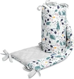 Sensillo Baby Bedbumper - Bedomrander - Anti Stootrand Ledikant - Bed Zijbeschermers - 180x30cm - Grijs Diertjes -Babyproducten 1132x1200 3