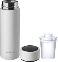 Nûby - RapidCool™ - Maak De Perfecte Flesvoeding Voor Je Baby - Flessenkoeler - Inclusief Melkpoederdispenser En Digitaal Deksel - Wit