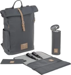 LÄSSIG Luiertas Rolltop Backpack Rugzak Incl Verschoningsmatje Antraciet -Babyproducten 1137x1200 4