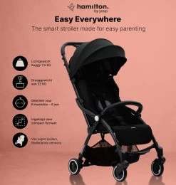 Hamilton By Yoop S1 Plus Buggy Met Monteerbare Premium Wieg – Nieuwer En Hoger 2023 Model - Stroller Met One Hand Folding Technologie – Zwart/Antraciet - Licht, Verstelbaar, Wendbaar - Geschikt Van 0 Maanden Tot 4 Jaar -Babyproducten 1139x1200 11