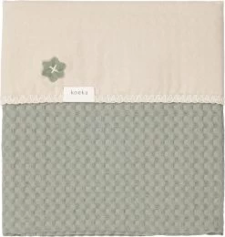 Koeka Baby Dekentje Ledikant Wafel Flanel Antwerp - Groen - 100x150cm