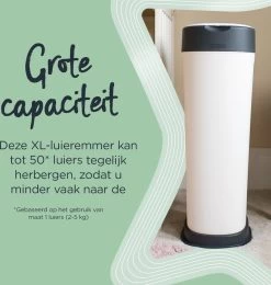 Tommee Tippee Twist & Click XL-luieremmer - Voor Maximaal 60 Luiers - Milieuvriendelijker Systeem - 1 Navulcassette - Duurzaam Geproduceerde Antibacteriële GREENFILM -Babyproducten 1142x1200 4