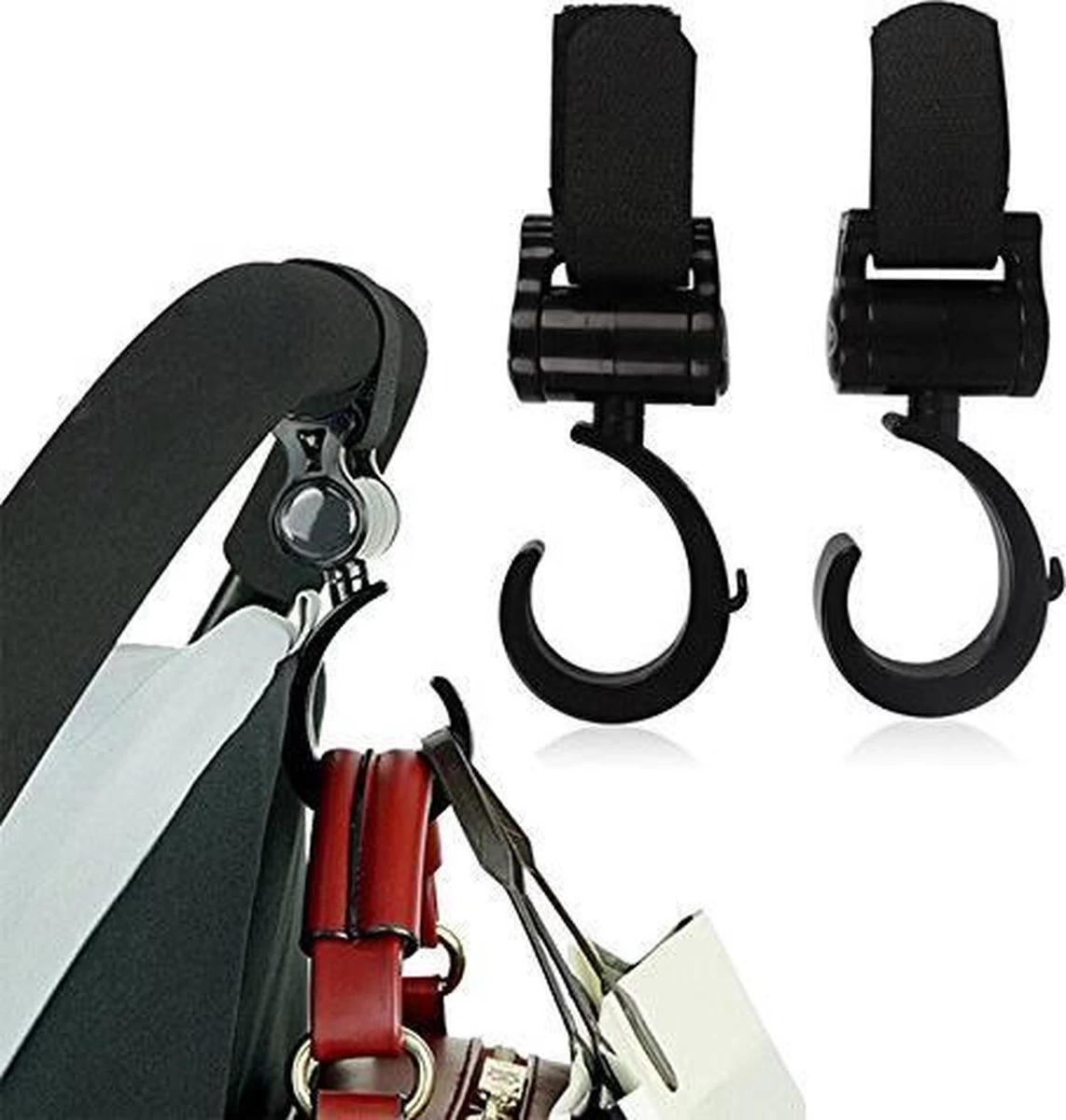 Kinderwagen Tassenhaakjes - Buggy Haakjes - Babywagen - Haakjes Voor Tassen - Set Van 2 - Rheme 3 Kinderwagen Tassenhaakjes - Buggy Haakjes - Babywagen - Haakjes Voor Tassen - Set Van 2 - Rheme