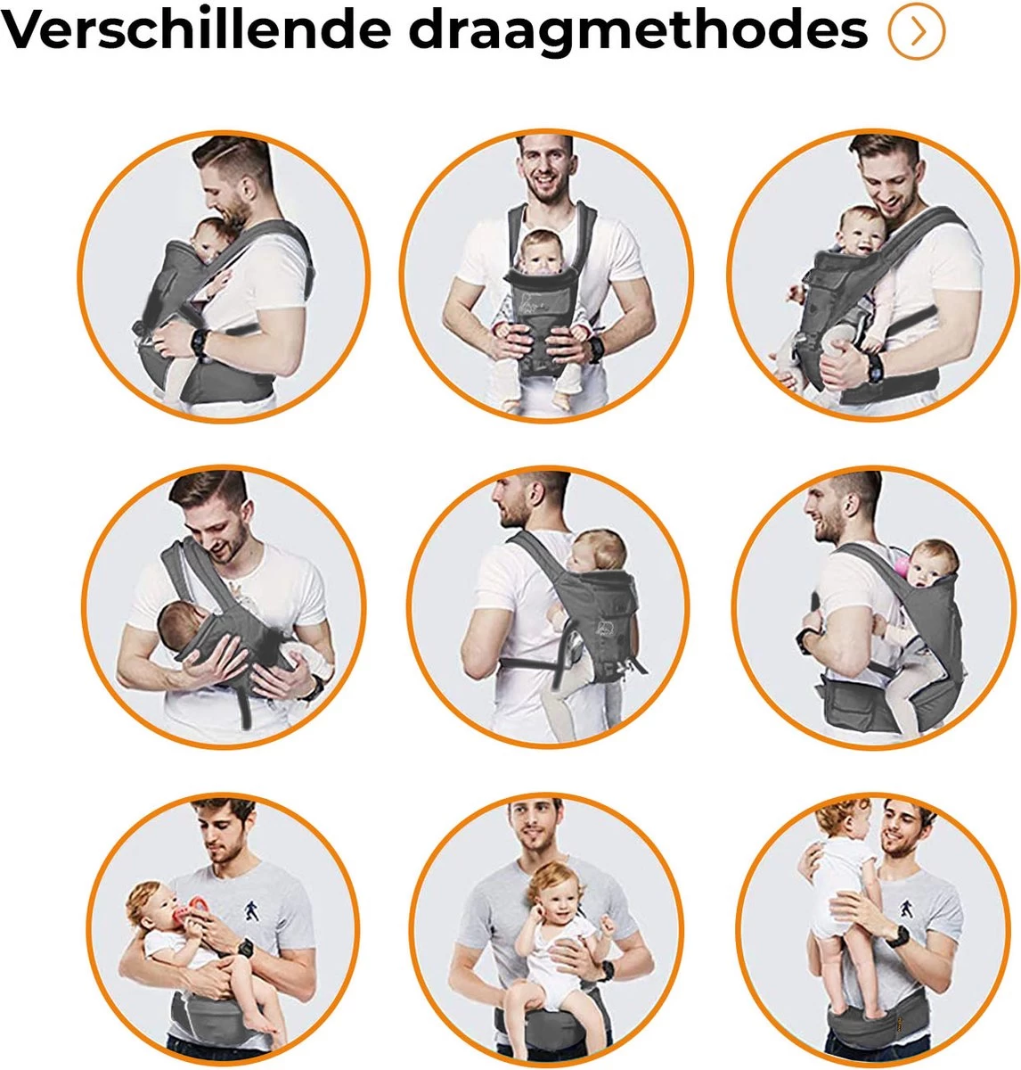 Deryan Pack Luxe Ergonomische Draagzak Babydrager + Opbergvakjes Grijs 13 Deryan Pack Luxe Ergonomische Draagzak Babydrager + Opbergvakjes Grijs - Afbeelding 11