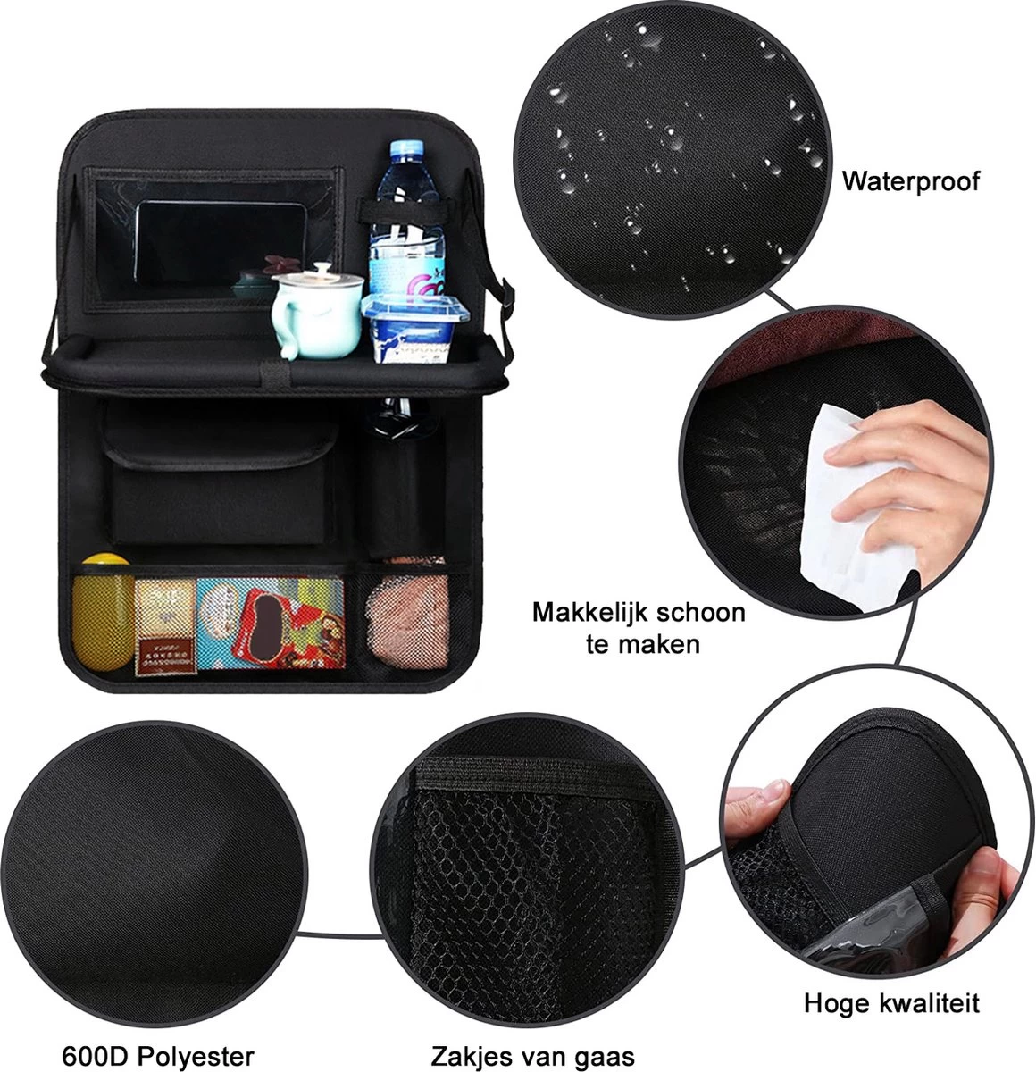 Auto Organizer Met Tablethouder - Autostoel Organizer Achterbank - Met Tablethouder - Auto Accessories - Zwart - 1 Stuk - Cadeautje 5 Auto Organizer Met Tablethouder - Autostoel Organizer Achterbank - Met Tablethouder - Auto Accessories - Zwart - 1 Stuk - Cadeautje - Afbeelding 3