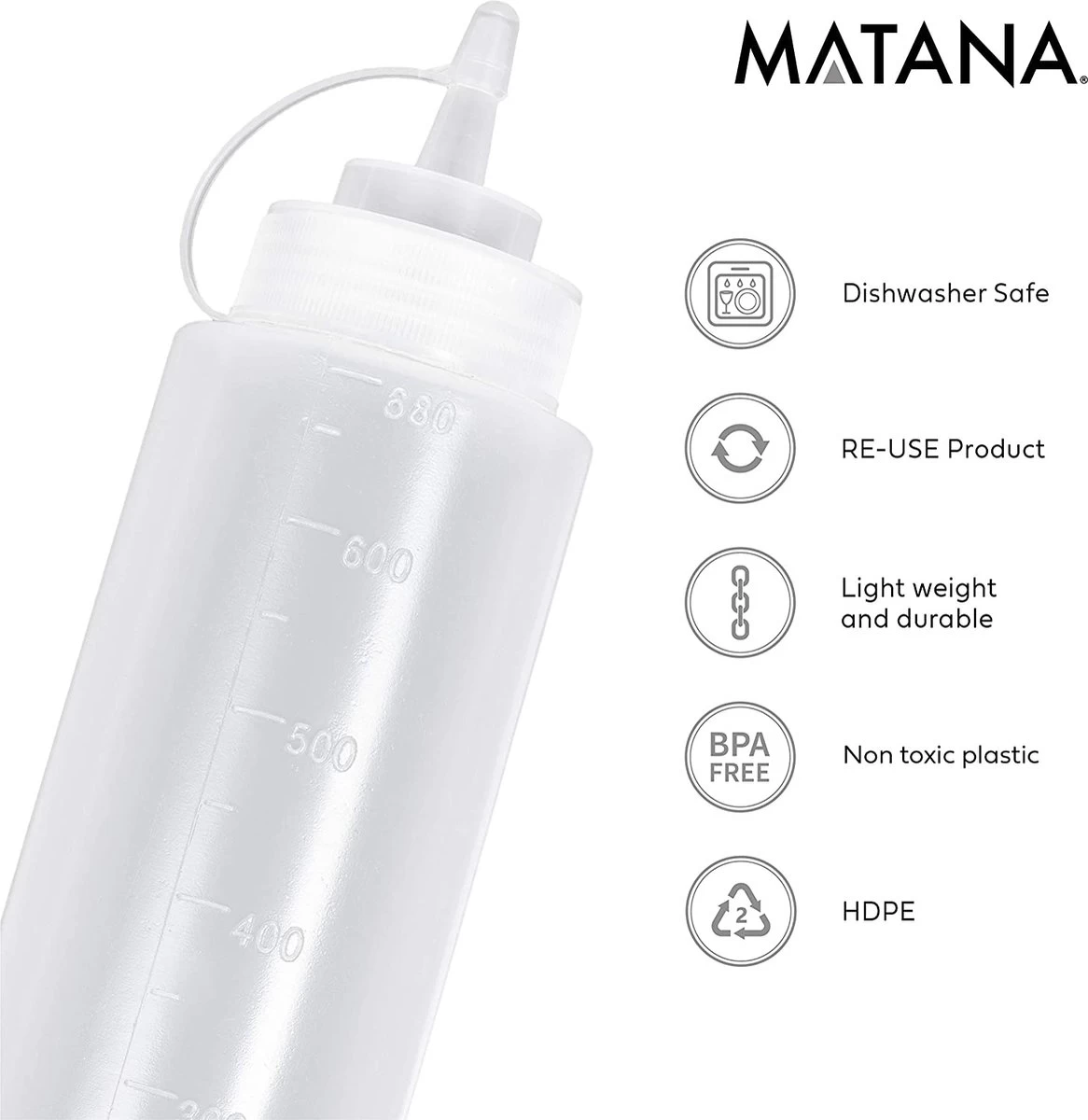 8 Stuks Knijpflessen Met Doppen (680ml) - Extra Grote Sausdispenser/Spuitflessen Voor Ketchup, Olie, Mayonaise, Dressings 7 8 Stuks Knijpflessen Met Doppen (680ml) - Extra Grote Sausdispenser/Spuitflessen Voor Ketchup, Olie, Mayonaise, Dressings - Afbeelding 5