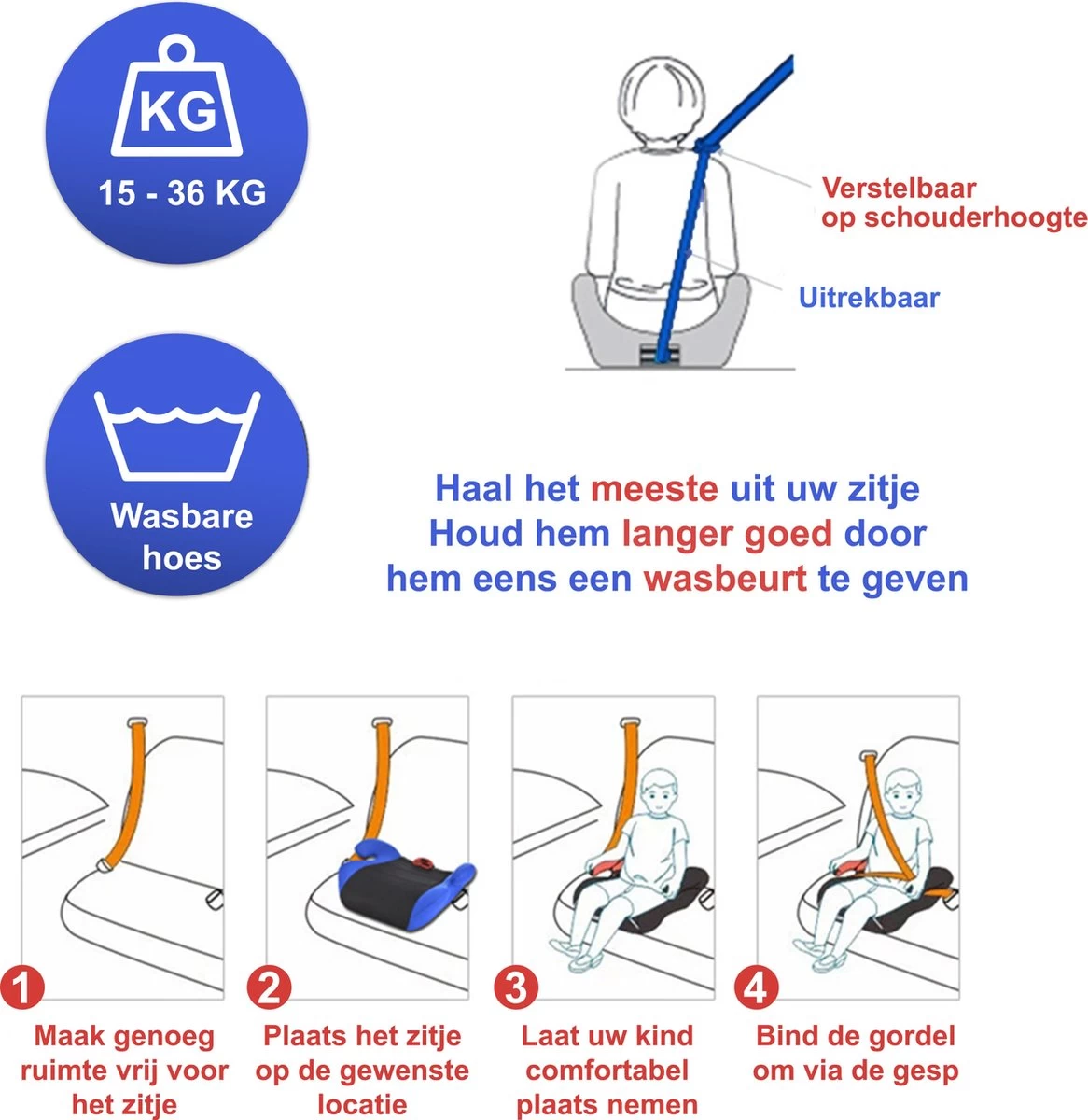 YourGoods Zitverhoger Auto - Stoelverhoger - Wasbare Hoes - Zwart 7 YourGoods Zitverhoger Auto - Stoelverhoger - Wasbare Hoes - Zwart - Afbeelding 5