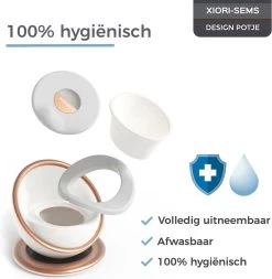 XIORI-SEMS - Plaspotje - Potje Peuter - Potje - WC Verkleiner - WC Potje Peuter - Toilet - Zindelijkheid - Toilettrainer - Wit Met Goud - Design - Jongens En Meisjes - Kraamcadeau – Kraamvisite – Babyshower – Verjaardag - Cadeau - Potje Goud -Babyproducten 1170x1200 10