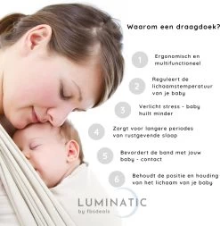 Baby Draagdoek - Babywrap - Baby Carrier - Babydrager - Buikdrager Baby – Baby Draagzak - Baby Sling | Luminatic® | Ergonomisch | Met Tasje | Zwart -Babyproducten 1170x1200 7