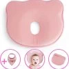 Baby IQ Orthopedisch Baby Hoofdkussen – Traagschuim – Tegen Plat Achterhoofd – Kraamcadeau –Roze – Incl Bandana Slabber