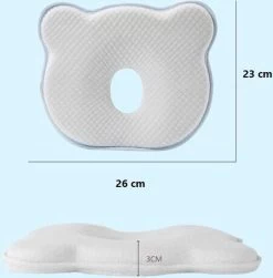 MINIIYOU® Orthopedisch Baby Hoofdkussen + Kussensloop - Blauw - Plat Hoofd - 100% KATOEN -Babyproducten 1179x1200 13