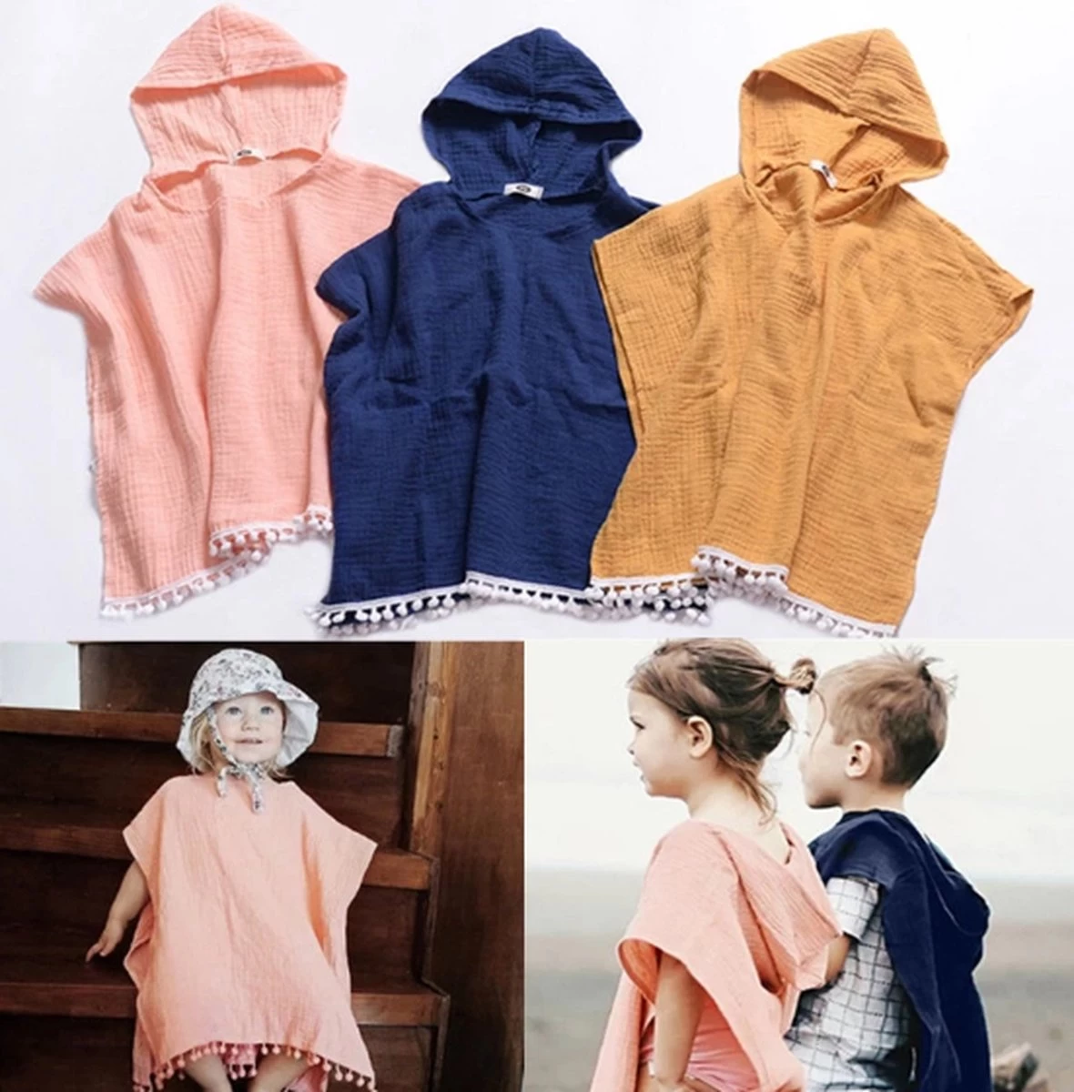 Merkloos Hydrofiele Badcape Blauw Voor 0-2 Jaar 3 Merkloos Hydrofiele Badcape Blauw Voor 0-2 Jaar