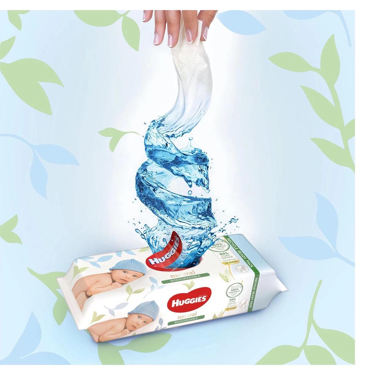 Huggies Billendoekjes - 100% Plasticvrij - Biologisch Afbreekbaar - 12 X 48 Stuks - 576 Doekjes 5 Huggies Billendoekjes - 100% Plasticvrij - Biologisch Afbreekbaar - 12 X 48 Stuks - 576 Doekjes - Afbeelding 3