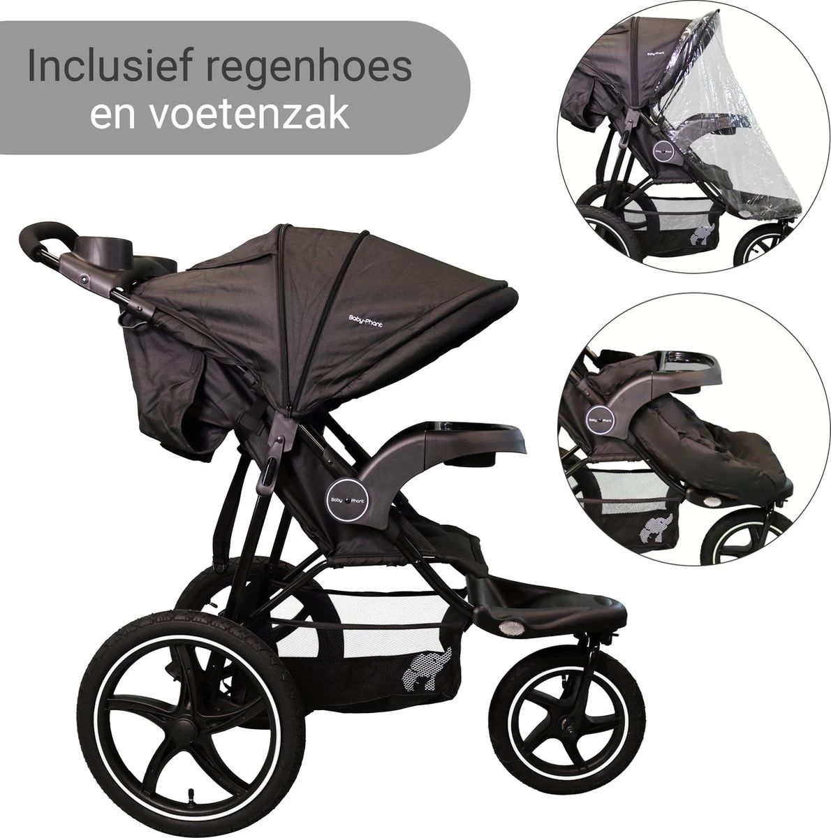 Babyphant Luxe Yasmin Hardloop Kinderwagen – Jogging Buggy - Runner 11 Babyphant Luxe Yasmin Hardloop Kinderwagen – Jogging Buggy - Runner - Afbeelding 9