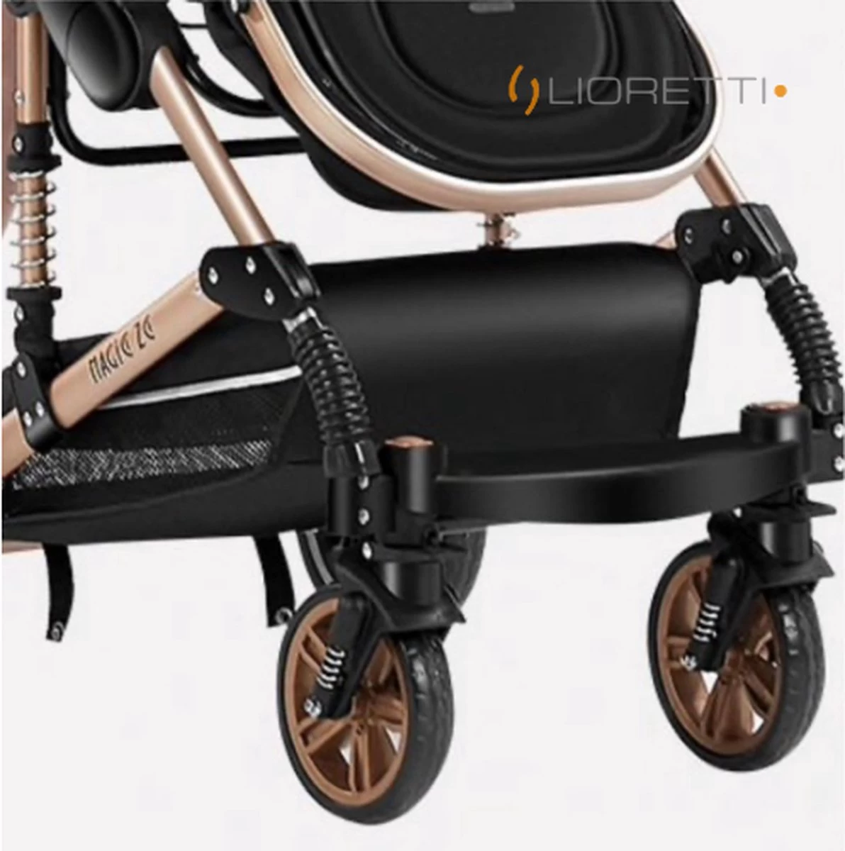 Merkloos Lioretti® Luxe Baby Buggy 3 In 1 | Baby Wagen | Kinderwagen Met Stoel En Wieg | Inklapbaar | Hoge Kwaliteit | Combi | Zwart 6 Merkloos Lioretti® Luxe Baby Buggy 3 In 1 | Baby Wagen | Kinderwagen Met Stoel En Wieg | Inklapbaar | Hoge Kwaliteit | Combi | Zwart - Afbeelding 4