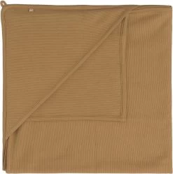 Baby's Only Gebreide Wikkeldeken - Omslagdoek Baby Pure - Caramel - 75x75 Cm - 100% Ecologisch Katoen - Geschikt Voor Drie- En Vijfpuntsgordel