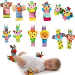 Baby Rammelaar | Baby Rammelaar Sokjes En Rammelaar Armbanden|4-delig Rammelaar Set|Pols- En Voetrammelaar Set| 0 T/m 24 Maanden | Babyarmband | Babysokken | Babykleding|Pasgeboren Baby| Baby Gift Set -Babyproducten 1194x1200