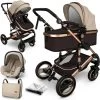 KIDUKU- 3 In 1 Combi-kinderwagen- Bruin/goud- Buggy Incl. Autostoeltje-regenhoes- Inklapbaar -Babyproducten 1197x1200 20