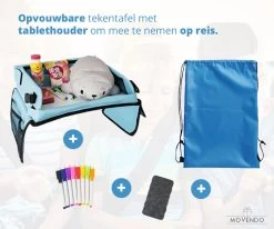 ‘’MOVENDO’’ Reistafel Voor Auto Kinderen – Autotafel – Speeltafel Auto – Travel Tray – Tekentafel – Opvouwbaar Met Tablethouder - Blauw -Babyproducten 1200x1000 9