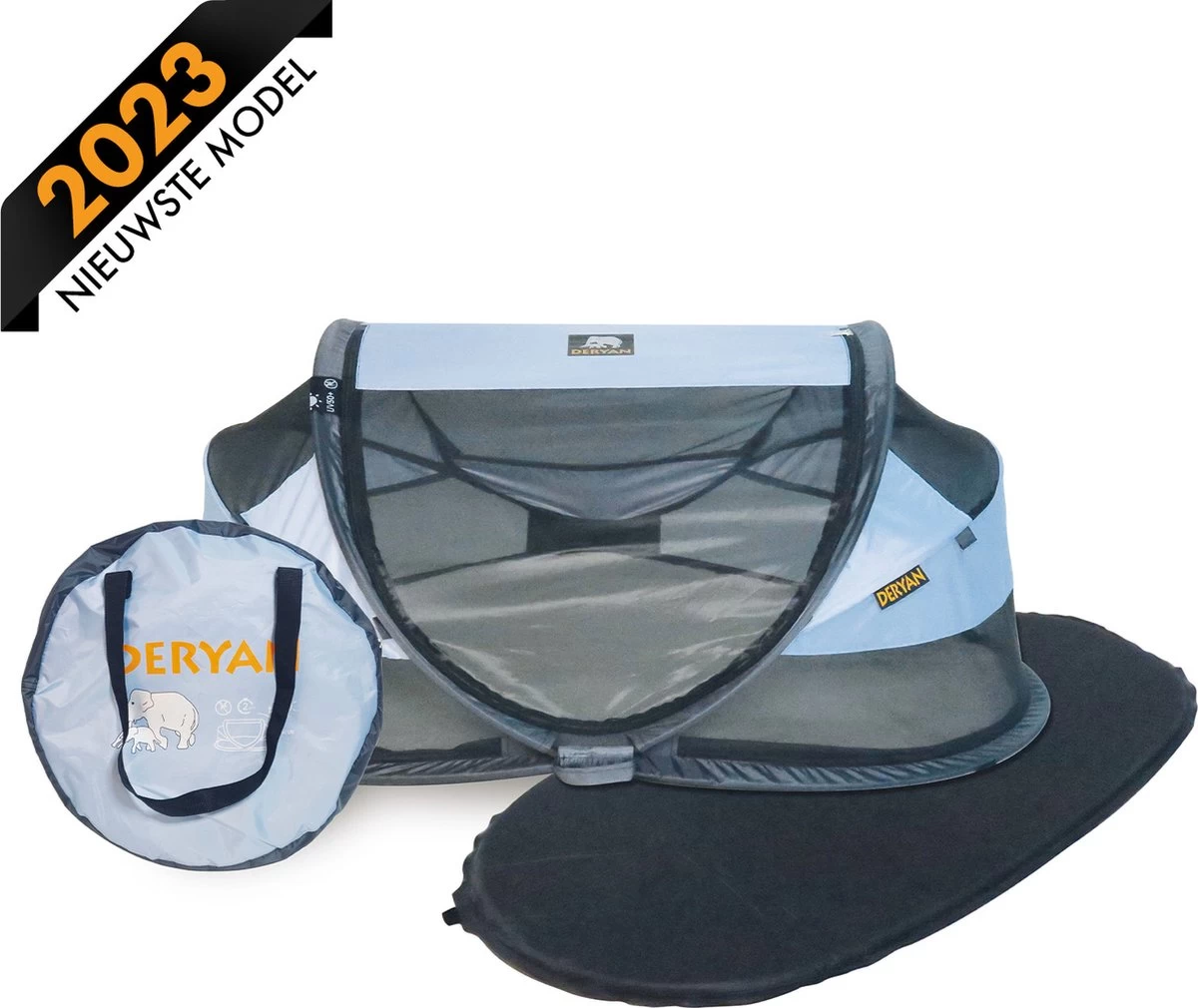 Deryan Baby Luxe Campingbedje – Inclusief Zelfopblaasbare Matras - Blue 3 Deryan Baby Luxe Campingbedje – Inclusief Zelfopblaasbare Matras - Blue