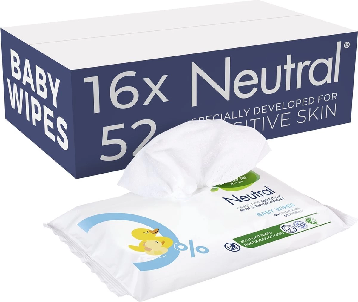 Neutral - Baby Billendoekjes - 48 X 52 = 2496 Stuks - 0% Parfum 3 Neutral - Baby Billendoekjes - 48 X 52 = 2496 Stuks - 0% Parfum