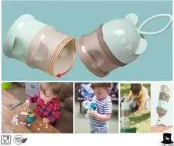 Bob Online ™ – Blauw Beer – Melkpoeder Doseerdoosje + Rietje – BPA-vrij – Melkpoeder Toren Blauw – Melkpoedertoren – Milk Powder Tower – Milk Powder Dispenser – Bewaar Bakjes – Reisbox – Bewaardoosje – Herbruikbaar Rietje – Baby Training Straw -Babyproducten 1200x1011 9