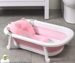 Babybadje - Peuterbadje - Opvouwbaar - Incl. Baby Badkussen - 84 Cm Lang - 0 Tot 3 Jaar - Roze -Babyproducten 1200x1013 9