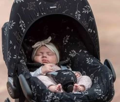 Dooky Seat Cover 0+ Autostoelhoes - Romantic Leaves Black -Babyproducten 1200x1023