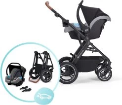 Kinderkraft B-Tour Ash Grey 3-in-1 Combi Kinderwagen Incl. Autostoel KSBTOU00DGR3000 -Babyproducten 1200x1037 2
