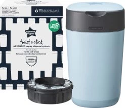 Tommee Tippee Milieuvriendelijke Twist & Click Luieremmer - Met 1 Navulcassette - Blauw -Babyproducten 1200x1039 4