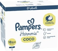 Pampers® Pampers Harmonie Coco - Billendoekjes Met Biologische Kokosolie - 756 Doekjes -Babyproducten 1200x1052 4